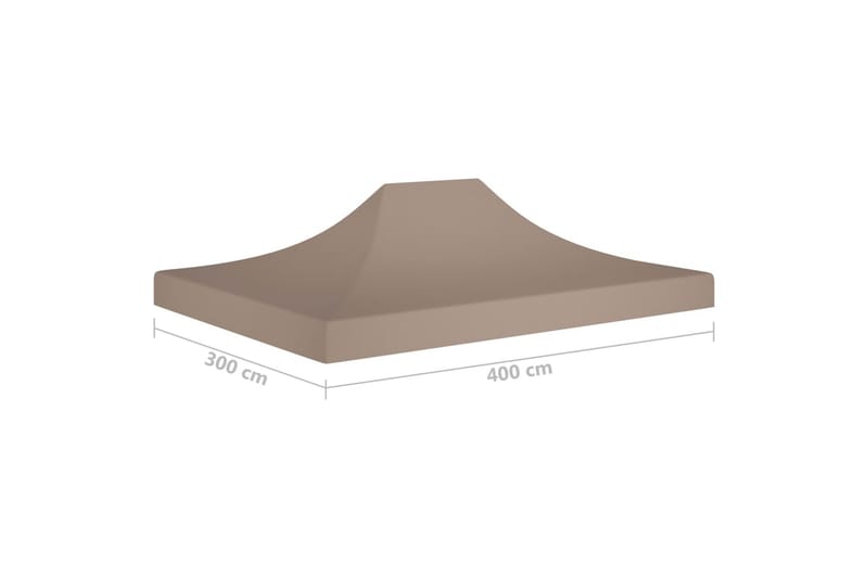 Teltduk for festtelt 4x3 m gråbrun 270 g/m² - Taupe - Hagemøbler - Solbeskyttelse - Paviljonger - Paviljongtak