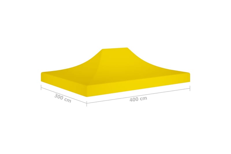 Teltduk for festtelt 4x3 m gul 270 g/m² - Gul - Paviljongtak