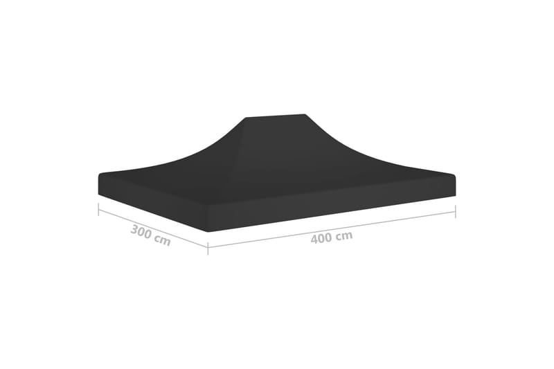 Teltduk for festtelt 4x3 m svart 270 g/m² - Svart - Hagemøbler - Solbeskyttelse - Paviljonger - Paviljongtak