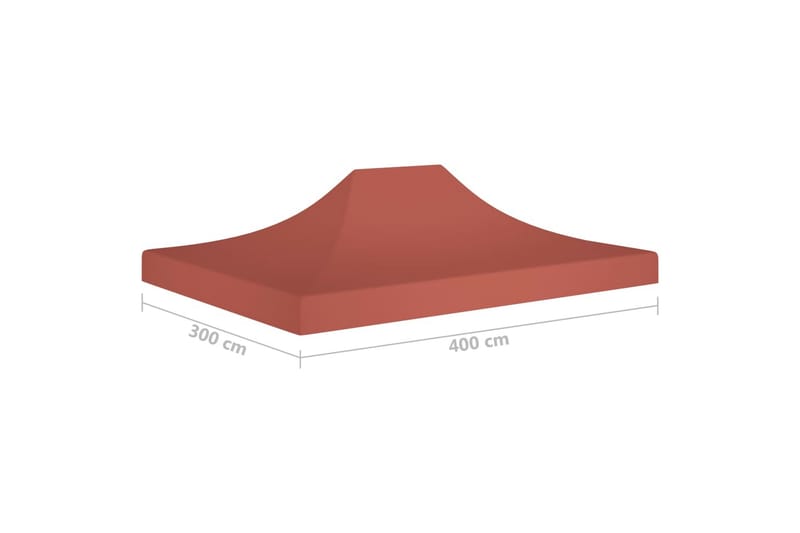 Teltduk for festtelt 4x3 m terrakotta 270 g/m² - Rød - Paviljongtak