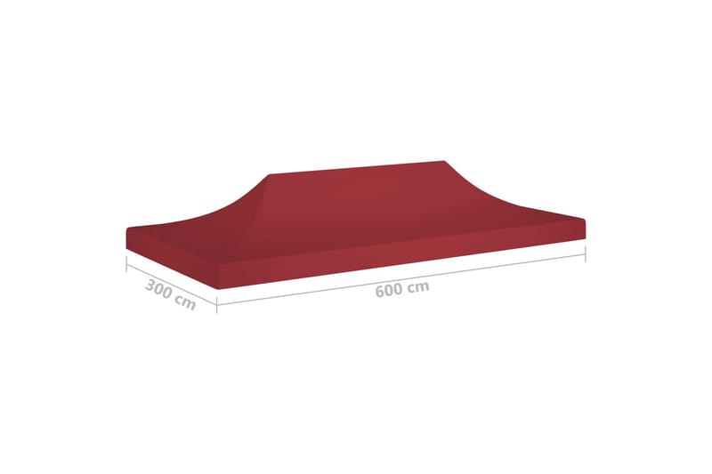Teltduk for festtelt 6x3 m burgunder 270 g/m² - Rød - Hagemøbler - Solbeskyttelse - Paviljonger - Paviljongtak