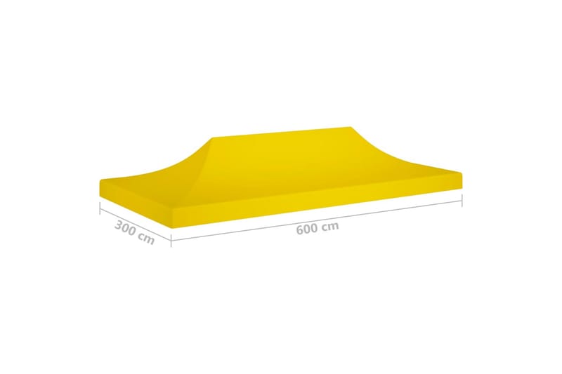 Teltduk for festtelt 6x3 m gul 270 g/m² - Gul - Hagemøbler - Solbeskyttelse - Paviljonger - Paviljongtak