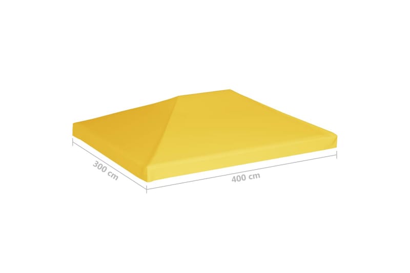 Toppduk til paviljong 270 g/m² 4x3 m gul - Gul - Hagemøbler - Solbeskyttelse - Paviljonger - Paviljongtak