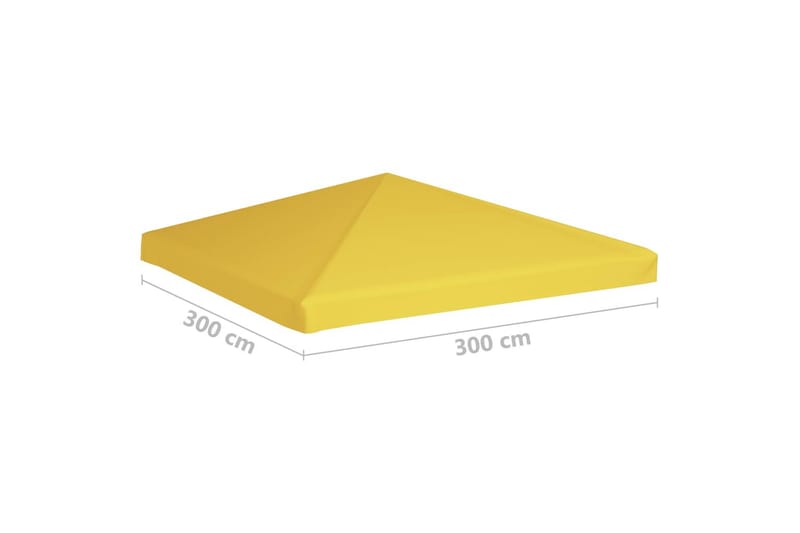 Toppduk til paviljong 270 g/m² 3x3 m gul - Gul - Hagemøbler - Solbeskyttelse - Paviljonger - Paviljongtak