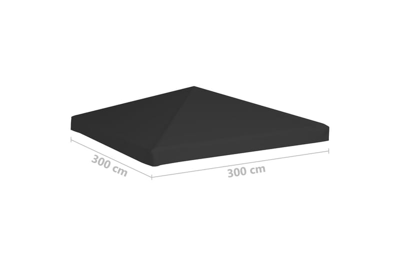 Toppduk til paviljong 270 g/m² 3x3 m svart - Svart - Hagemøbler - Solbeskyttelse - Paviljonger - Paviljongtak