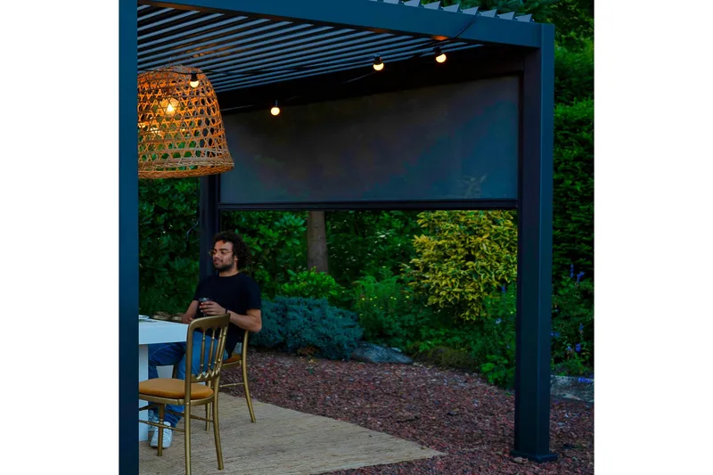 Rullegardin Paviljong vegg MiradorR 3m Grå - Hagemøbler - Solbeskyttelse - Paviljonger - Paviljongvegger