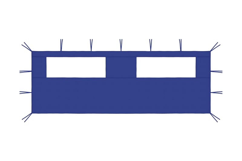 Sidevegg til paviljong med vinduer 6x2 m blå - Blå - Hagemøbler - Solbeskyttelse - Paviljonger - Paviljongvegger
