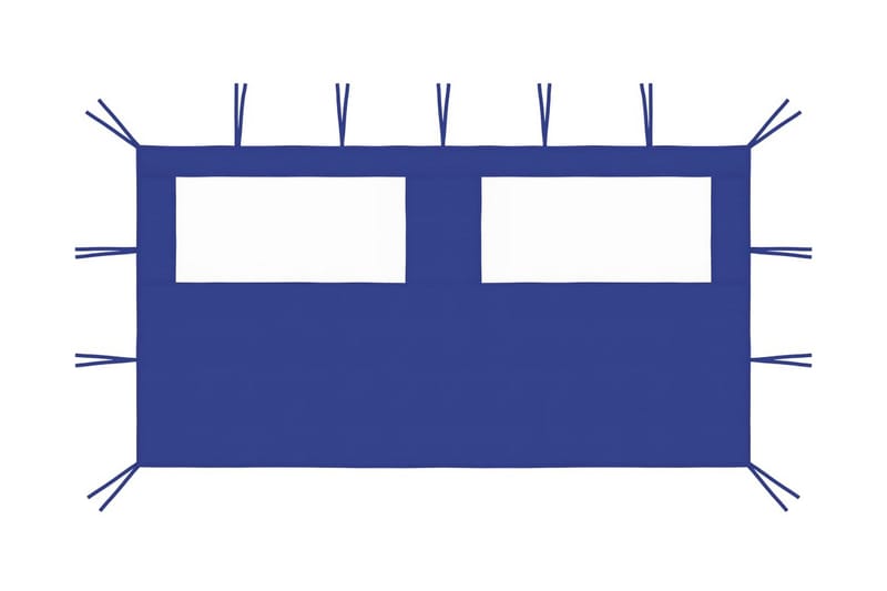 Sidevegg til paviljong med vinduer 4x2 m blå - Blå - Paviljongvegger