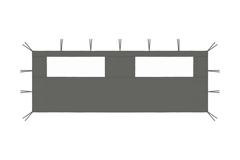 Sidevegg til paviljong med vinduer 6x2 m antrasitt - Antrasittgrå - Hagemøbler - Solbeskyttelse - Paviljonger - Paviljongvegger