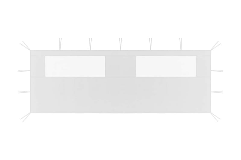 Sidevegg til paviljong med vinduer 6x2 m hvit - Hvit - Hagemøbler - Solbeskyttelse - Paviljonger - Paviljongvegger