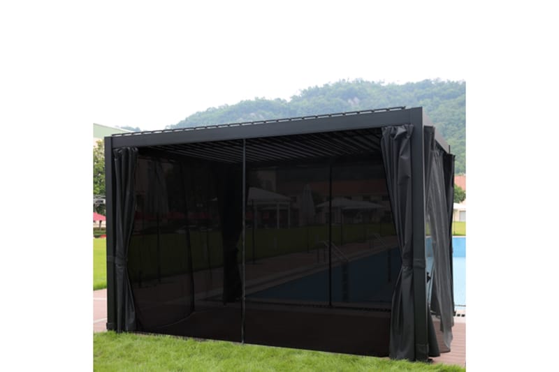 Sidevegger til Paviljong Mirador 300x300 cm 4 stk Svart - Hagemøbler - Solbeskyttelse - Paviljonger - Paviljongvegger