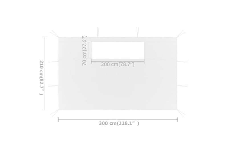 Sidevegger til paviljong med vinduer 2 stk hvit - Hvit - Hagemøbler - Solbeskyttelse - Paviljonger - Paviljongvegger