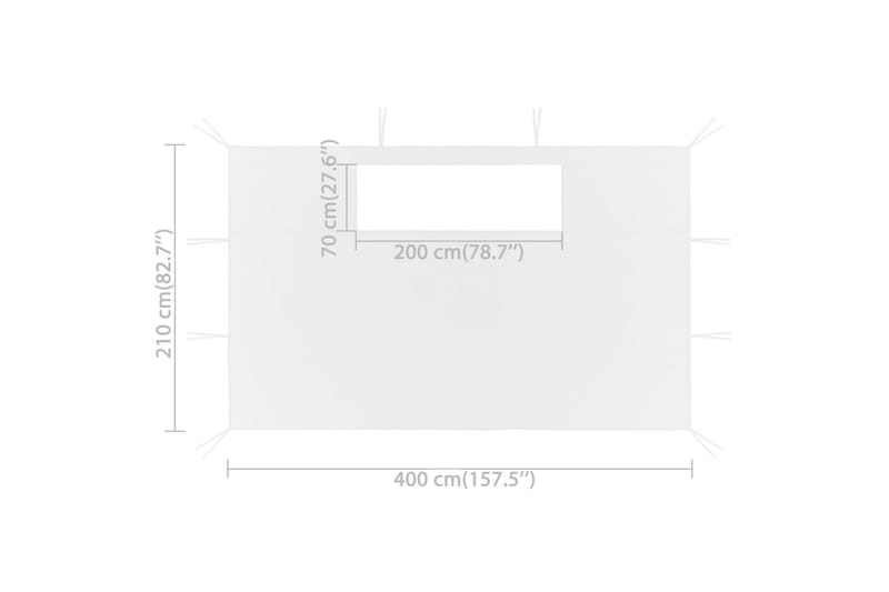 Sidevegger til paviljong med vinduer 2 stk hvit - Hvit - Hagemøbler - Solbeskyttelse - Paviljonger - Paviljongvegger