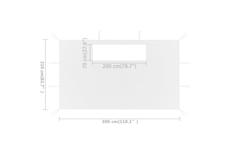Sidevegger til paviljong med vinduer 2 stk hvit - Hvit - Hagemøbler - Solbeskyttelse - Paviljonger - Paviljongvegger