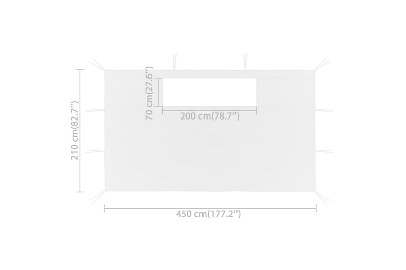 Sidevegger til paviljong med vinduer 2 stk hvit - Hvit - Hagemøbler - Solbeskyttelse - Paviljonger - Paviljongvegger