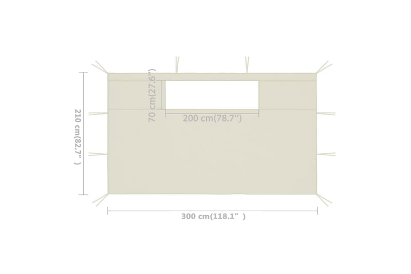 Sidevegger til paviljong med vinduer 2 stk kremhvit - Krem - Hagemøbler - Solbeskyttelse - Paviljonger - Paviljongvegger