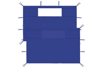 Sidevegger til paviljong med vinduer 2 stk blå - Blå - Hagemøbler - Solbeskyttelse - Paviljonger - Paviljongvegger