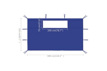 Sidevegger til paviljong med vinduer 2 stk blå - Blå - Hagemøbler - Solbeskyttelse - Paviljonger - Paviljongvegger