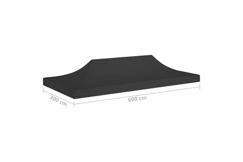 Teltduk for festtelt 6x3 m svart 270 g/m² - Svart - Hagemøbler - Solbeskyttelse - Paviljonger - Paviljongtak