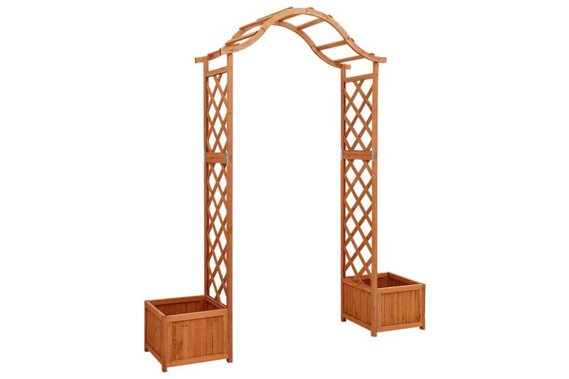 Hagepergola med blomsterkasse heltre gran - Brun - Hagemøbler - Solbeskyttelse - Pergola