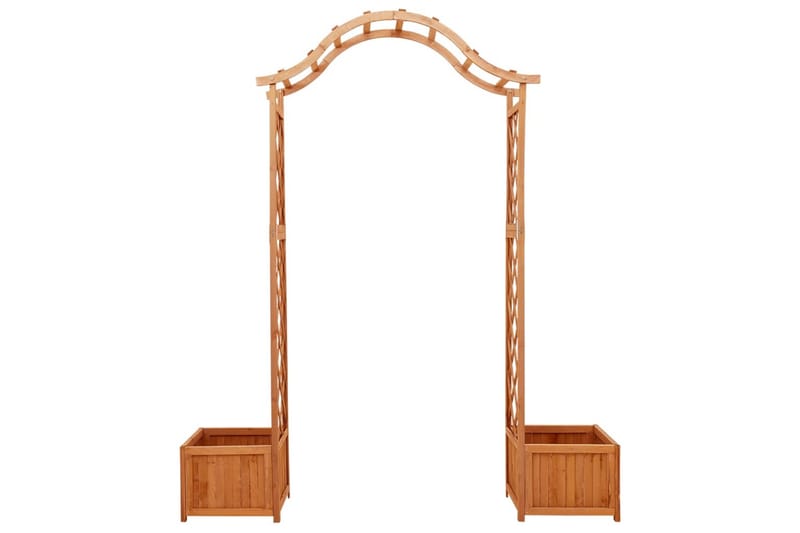 Hagepergola med blomsterkasse heltre gran - Brun - Hagemøbler - Solbeskyttelse - Pergola