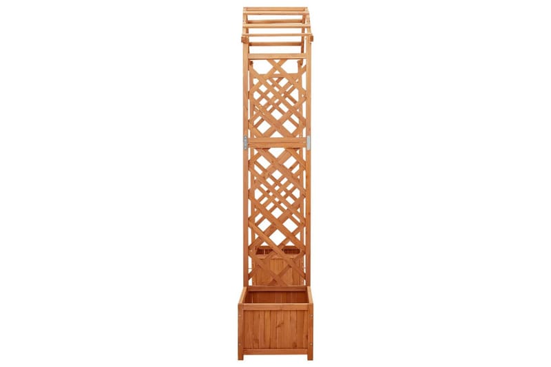 Hagepergola med blomsterkasse heltre gran - Brun - Hagemøbler - Solbeskyttelse - Pergola