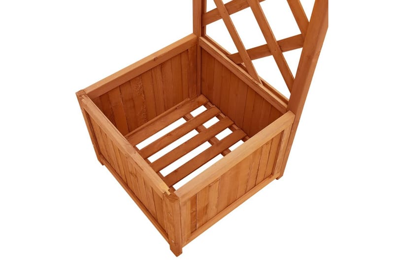 Hagepergola med blomsterkasse heltre gran - Brun - Hagemøbler - Solbeskyttelse - Pergola