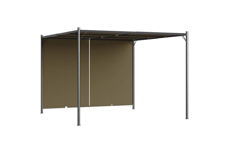 Hagepergola med uttrekkbart tak 3x3 m gråbrun 180 g/m² - Taupe - Hagemøbler - Solbeskyttelse - Pergola