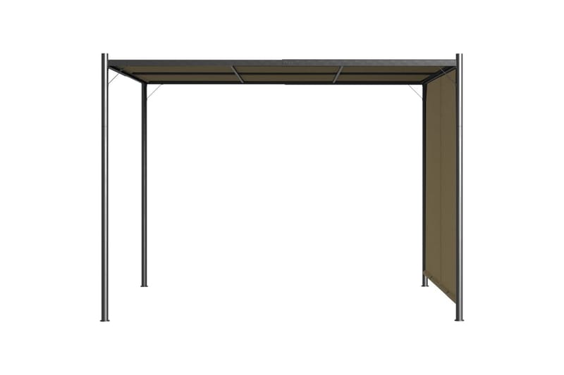Hagepergola med uttrekkbart tak 3x3 m gråbrun 180 g/m² - Taupe - Hagemøbler - Solbeskyttelse - Pergola