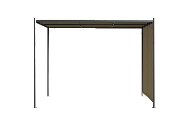 Hagepergola med uttrekkbart tak 3x3 m gråbrun 180 g/m² - Taupe - Grilltelt - Pergola