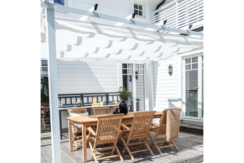Lazio Perola - Hvit - Hagemøbler - Solbeskyttelse - Pergola