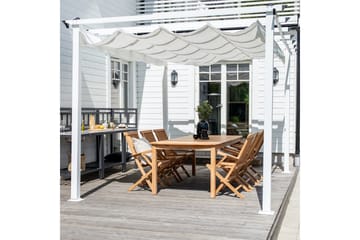 Lazio Perola - Hvit - Hagemøbler - Solbeskyttelse - Pergola