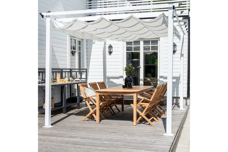 Lazio Perola - Hvit - Hagemøbler - Solbeskyttelse - Pergola