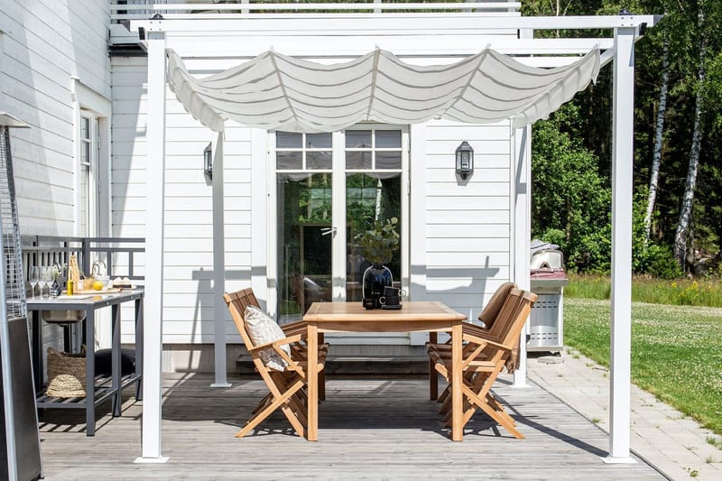 Lazio Perola - Hvit - Hagemøbler - Solbeskyttelse - Pergola
