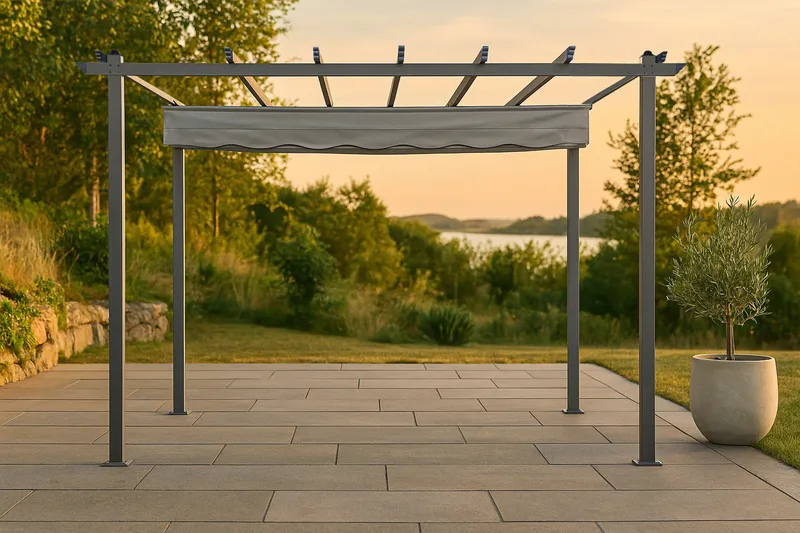Lazio Pergola 295x395 cm - Svart/Grå - Hagemøbler - Solbeskyttelse - Pergola