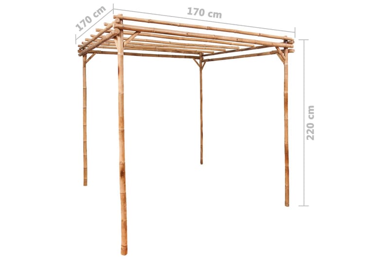 Pergola bambus 170x170x220 cm - Brun - Hagemøbler - Solbeskyttelse - Pergola