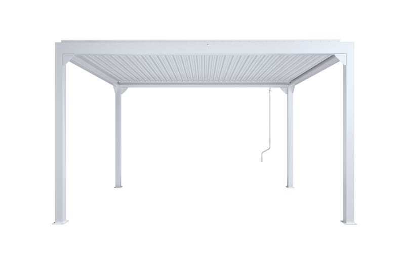 Pergola Lameller kan åpnes 3x3 m - Hvit - Hagemøbler - Solbeskyttelse - Pergola