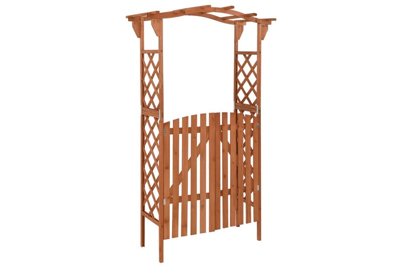 Pergola med port 116x40x204 cm heltre gran - Brun - Hagemøbler - Solbeskyttelse - Pergola