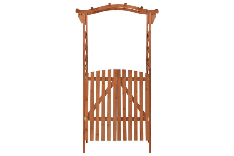 Pergola med port 116x40x204 cm heltre gran - Brun - Hagemøbler - Solbeskyttelse - Pergola