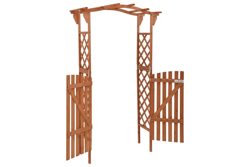 Pergola med port 116x40x204 cm heltre gran - Brun - Grilltelt - Pergola