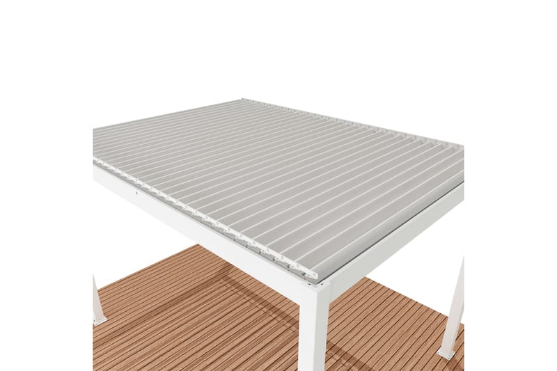 Pergola Motordrevet 3x4 m - Hvit - Hagemøbler - Solbeskyttelse - Pergola