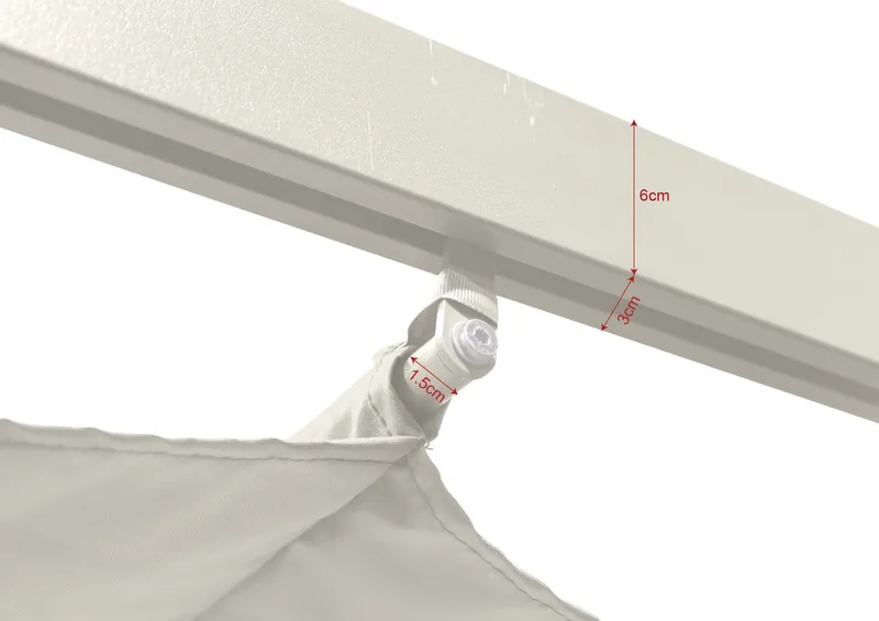 Porto stor pergola 4x3 m i aluminium med tak - Hvit - Hagemøbler - Solbeskyttelse - Pergola
