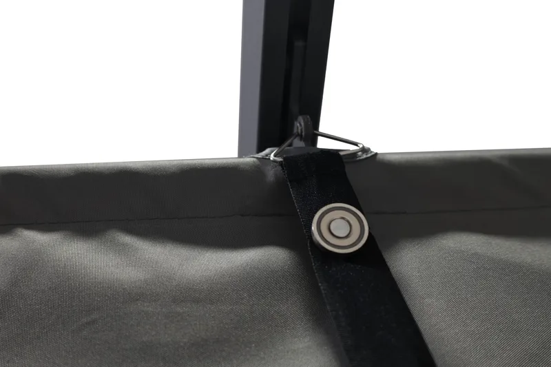 Porto stor pergola 4x3 m i aluminium med tak - Mørkgrå - Hagemøbler - Solbeskyttelse - Pergola