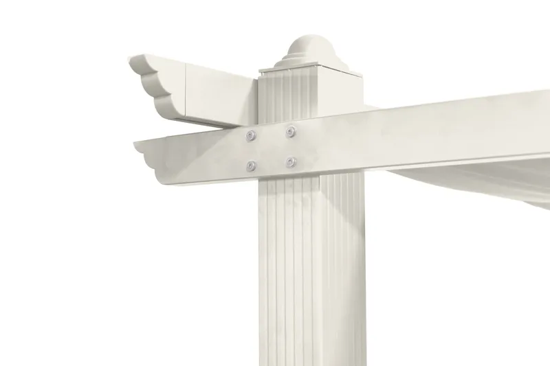 Porto stor pergola 4x3 m i aluminium med tak - Hvit - Hagemøbler - Solbeskyttelse - Pergola