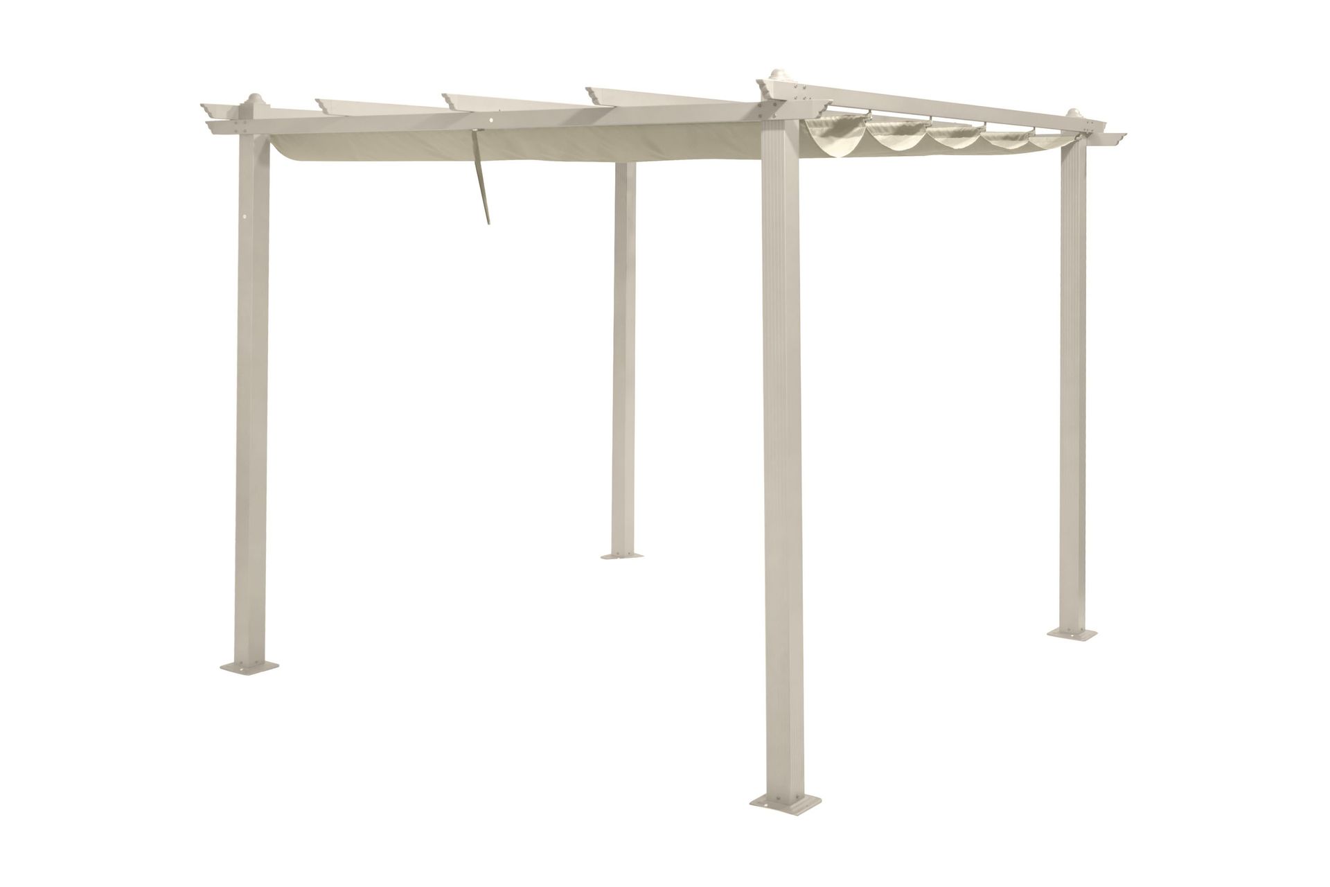 Porto stor pergola 4x3 m i aluminium med tak - Beige