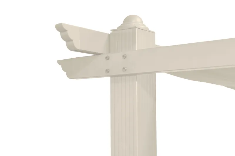 Porto stor pergola 4x3 m i aluminium med tak - Beige - Hagemøbler - Solbeskyttelse - Pergola