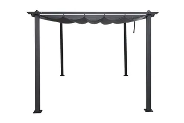 Porto stor pergola 4x3 m i aluminium med tak - Mørkegrå - Hagemøbler - Solbeskyttelse - Pergola