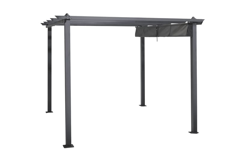 Porto Pergola 3x3 m - Mørk grå - Hagemøbler - Solbeskyttelse - Pergola