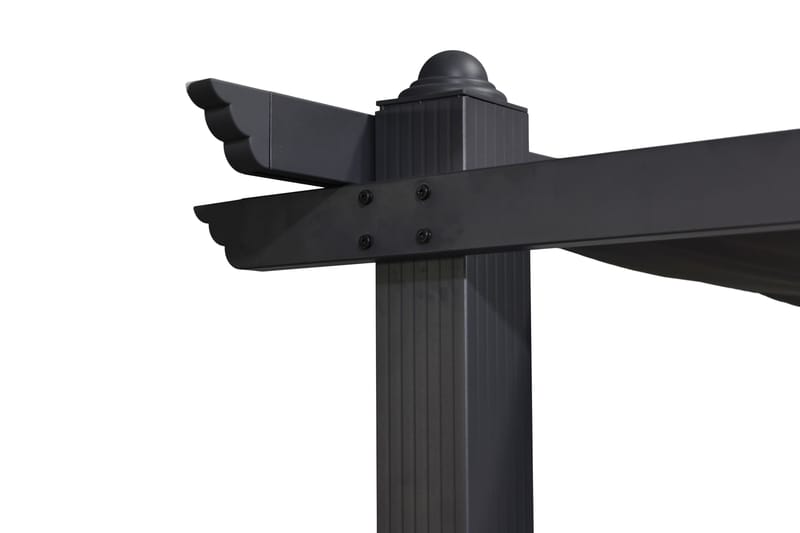 Porto Pergola 3x3 m - Mørk grå - Hagemøbler - Solbeskyttelse - Pergola