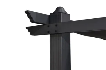 Porto pergola 3x3 m i aluminium med tak for solskjerming - Mørkegrå - Hagemøbler - Solbeskyttelse - Pergola